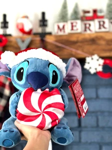 2023 Disney Store Christmas Holiday Plush STITCH PEPPERMINT CANDY 12" NWT - Picture 1 of 19