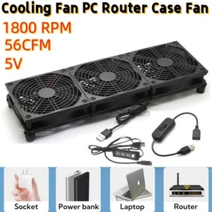 3 PC USB Cooling Fan PC Router Case Fan for Computer Cooler Audio Network Server - Picture 1 of 10