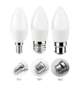 5 x E14 B22 E27 5W LED Kerze Leuchtmittel SES BC ES Leuchtmittel Lampe wenig Energiesparend - Bild 1 von 5