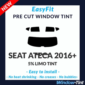 EasyFit Static Pre Cut Window Tint For SEAT Ateca 2016 5% Limo Rear - Picture 1 of 3