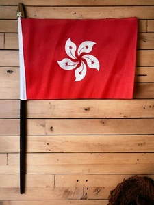 HONG KONG CHINA Small hand waving FLAG 6" X 4" (15cm x 10cm) flags - Picture 1 of 1