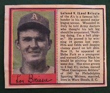 1949 PHILADELPHIA BULLETIN A'S/PHILLIES LOU BRISSIE