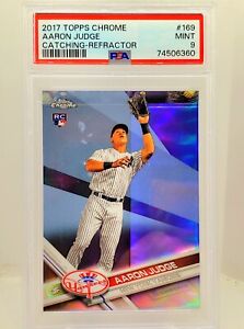 2017 Topps Chrome Aaron Judge Refractor ROOKIE #169 Silver PSA MINT 9 Yankees 2