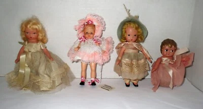 Lote antigo de BONECAS EM MINIATURA - COMPOSIÇÃO CELULÓIDE ALEMÃ GOOGLY Casa de Bonecas - Imagem 1 de 4