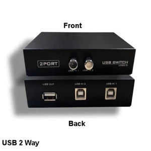Kentek USB 2.0 Type A to B 2 Way Data Switch Box for Printer Scanner Drive PC - Picture 1 of 1