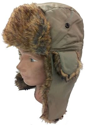 Invierno Deluxe Trooper TRAPPER Sombrero de Esquí Para Hombre Piel Sintética Impermeable Sombrero Gorra Foto 1 de 4