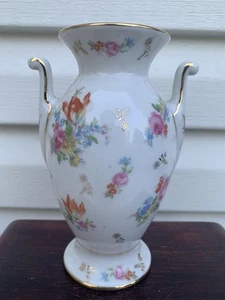 Antike handbemalte europäische Chelsea Gold Anker rosa Rose Porzellan Porzellan Vase - Bild 1 von 8