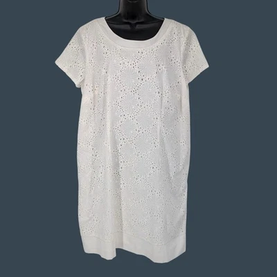 Talbots Eyelet Shift Dress Women Size 18W Petite Embroidered Boho Modest Resort - Image 1 of 4