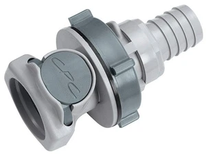 CPC () HFCD16812 Valved Bulkhead Panel Mount Hose Barb, PP, 3/8" Flow Size, 1... - Picture 1 of 1
