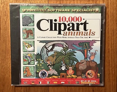 10,000 Clip Art Animals PC CD-ROM Computer Software BRAND NEW & SEALED - Image 1 of 4