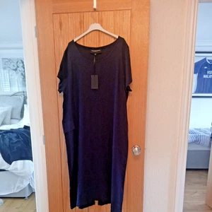 KOKOMARINA NAVY LINEN  A LINE DRESS WITH FEATURE POCKET  -SIZE XXL -BNWT - Picture 1 of 14
