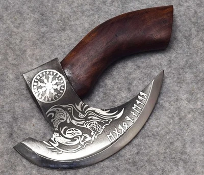 Hacha cortadora de pizza vikinga hecha a mano hacha cortadora de pizza hacha de pizza con L/S # B-509 Foto 1 de 4