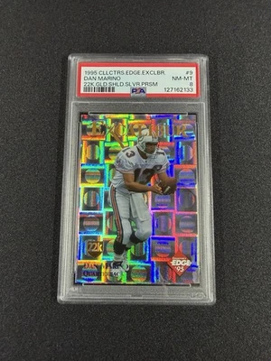 1995 Collector's Edge Dan Marino Excalibur 22K Gold Shield Silver Prism PSA 8 Foto 1 de 2