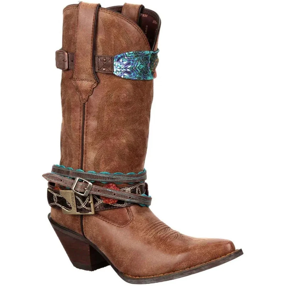 Durango  Botas de Vaquero de Correas de Cuero Crush para Mujer (FS11721) - Imagen 1 de 4