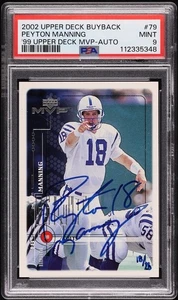 2002 Upper Deck UD Buyback 1999 MVP Peyton Manning AUTO JERSEY # 18/26 79 PSA 9 - Picture 1 of 4