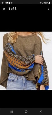 We The Free People Blossom Oversized Olive Green Thermal Top Dolman Sleeve XS - Image 1 of 4