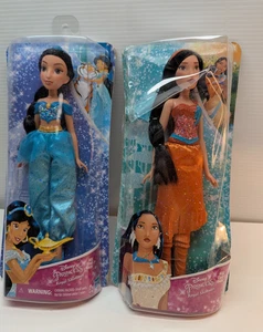 LOT OF 2 Disney Princess Royal Shimmer Jasmine & Pocahontas Dolls NIB NOS - Picture 1 of 6