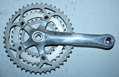 Brazo de manivela lateral Sugino triple accionamiento plateado 175 mm BCD104/74 46/36/26t JIS se envía a EE. UU. Foto 1 de 4