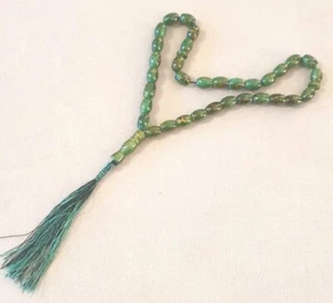 TASBIH 33 Bead Green and Gold Applied Decoration - Picture 1 of 3