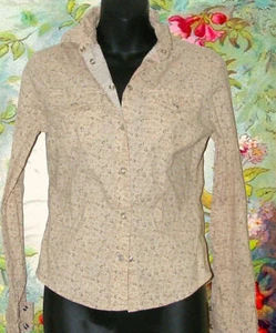PERISCOPE S Utility front pocket cotton Spandex floral STRETCH Blouse TOP small - Picture 1 of 3