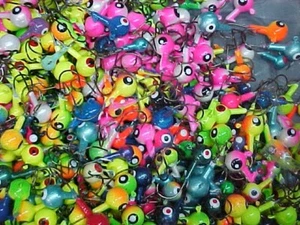 100 CABEZAS DE PLANTILLA DE PLOMO MIXTAS CRAPPIE WALLEYE PESCA SURTIDOS COLORES Y TAMAÑOS PLANTILLAS - Imagen 1 de 5