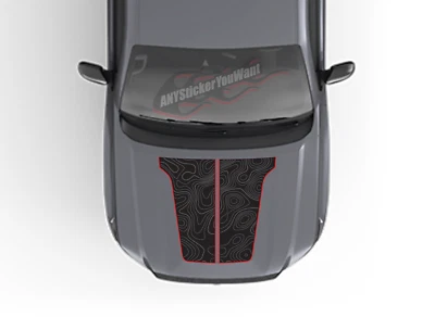 3 Tone Topo Blackout Hood Vinyl Graphic Decal Fits Nissan Frontier 2022-2024 - Image 1 of 4