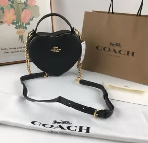 COACH Heart Crossbody shoulder 2WAY Bag BLACK Apple CE652 outlet New - Picture 1 of 10