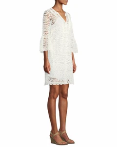 KATE SPADE IVORY CROCHET LACE COTTON DRESS (UK 4/6) RRP £335 - Foto 1 di 6