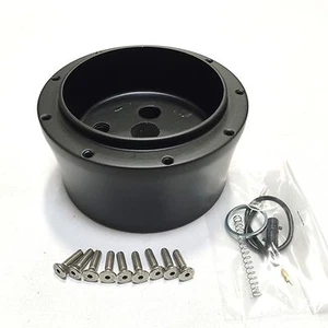69-94 Chevy Buick Nova Pontiac 9 Hole Full Billet Blk Steering Wheel Adapter Hub - Picture 1 of 2
