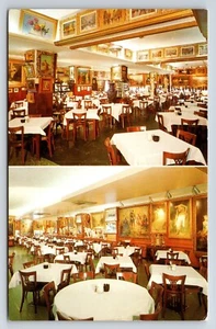 Postcard Multi Interior View Showing Painting Haussner's Restaurant Baltimore MD - Imagen 1 de 2