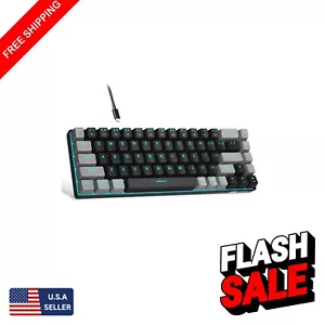 Blue LED Backlit Mechanical Keyboard - 60% Layout, Anti-Ghosting Functionality - Picture 1 of 11