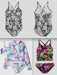 NWT GAP Kids Swim Tankini-XL(Floral Navy), One-Piece-2XL(Black White), 3Piece-L - Picture 1 of 5