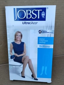 Jobst Ultra Sheer Anthracite 15-20 mmHg Compression Stockings Large Knee CT - Picture 1 of 5