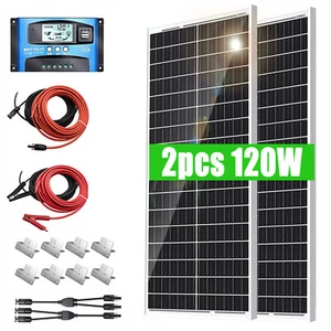 200W 240W Solar Panel kit Mono Off Grid Power Campervan Boat Caravan Motorhome - Picture 1 of 10