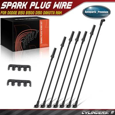 7x Spark Plug Wire Set for Dodge B150 B1500 D150 Dakota Ram 1500 W150 V6 3.9L - Image 1 of 4