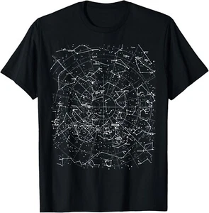 Astronomie Sternbilder Karte _ Sterne Galaxie Himmel Geschenk Unisex T-Shirt - Bild 1 von 4