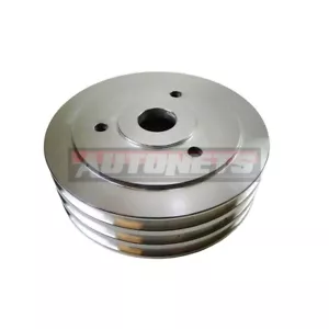 Polea de cigüeñal pulido de aluminio BBC Chevy bomba de agua corta 3 ranuras SWP 396454 - Imagen 1 de 2