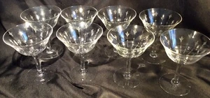 Crystal Dessert Glasses Etched Set Of Eight - Picture 1 of 4