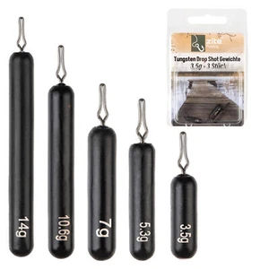 Tungsten Drop Shot Gewicht 3,5-14g Matt-Schwarz Stabform Klemmöse Zite Fishing - Bild 1 von 13