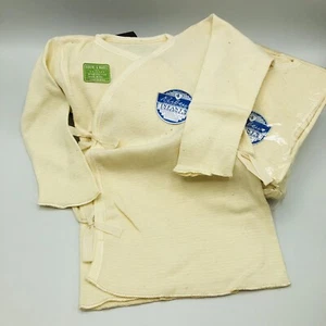 Vtg 1920s Rubeux Infants Sz 4 Cotton Wool Undershirt Long Sleeve NOS Deadstock - Picture 1 of 7