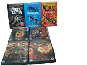 The Hunger Games 3 Paperback Book Bundle + 4 x DVD Free P & P - Picture 1 of 16