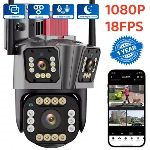 3-Lens 1080P HD IP Camera Wifi Surveillance Home Security PTZ Auto Tracking CCTV - Picture 1 of 18