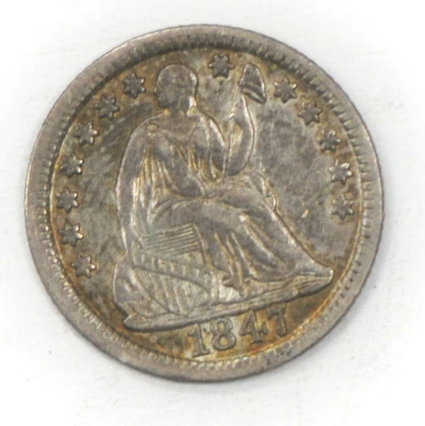 1847 H10c Seated Liberty Silver Half Dime Philadelphia Rare Cover