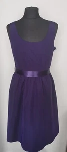 H&M Purple Satin Christmas Party Dress Size UK 10 EUR 38 VGC - Picture 1 of 4