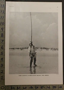 1936 SPORT FISHING SURF CASTING BRIGANTINE BEACH JERSEY INSERT PHOTO PRINT 30053 - Picture 1 of 1