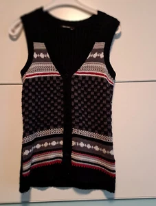 MARC AUREL - Ärmellose Damen-Strickweste - Gr. 40 - schwarz-bunt - Bild 1 von 3