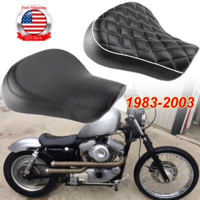 Asiento de conductor delantero negro solo para motocicleta Harley Sportster XL883 1200 Bobber Foto 1 de 4