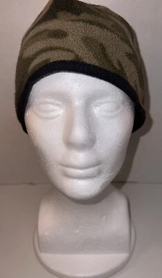 Gap Childrens Camouflage Reversible Green Black Hat Cap Beanie Medium Polyester - Image 1 of 4