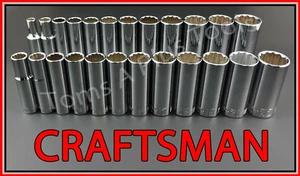 CRAFTSMAN HAND TOOLS 24pc Deep 3/8 SAE METRIC MM 12pt ratchet wrench socket set - Picture 1 of 4