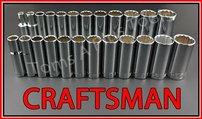 CRAFTSMAN HAND TOOLS 24pc Deep 3/8 SAE METRIC MM 12pt ratchet wrench socket set - Image 1 of 4